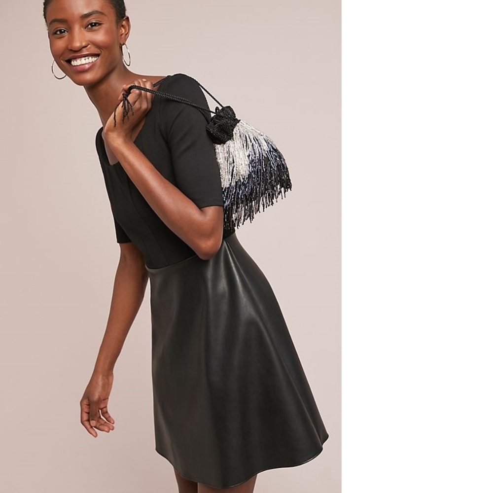 Anthropologie Parlour Ponte Dress new with tag black color size S - Picture 4 of 5